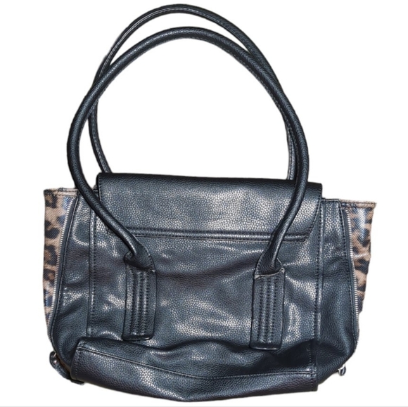 Marc Fisher Large Black Bag with Leopard Accents. - Picture 3 of 5